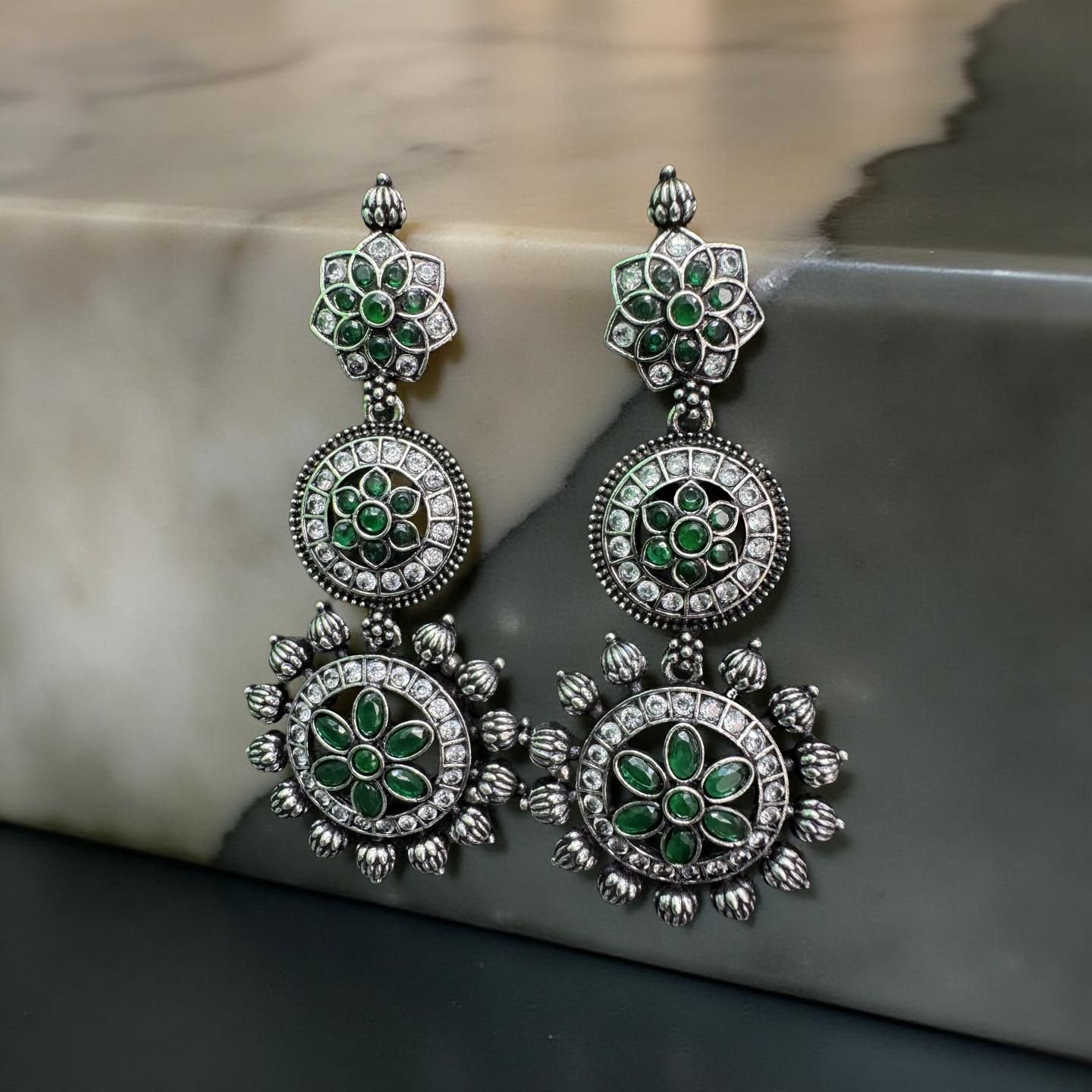 Green Veda Heritage Chand Earrings