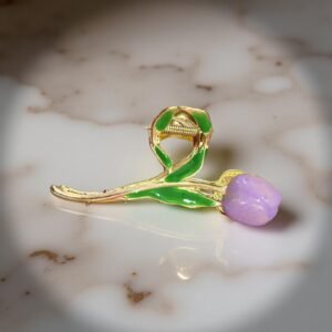 Lavender Petal Gold-Plated Brooch Hair claw clip