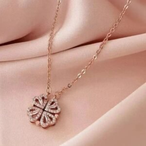 Rose Gold Clover Crystal Pendant Necklace