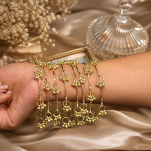 TRENDSWALLA Kashmiri Golden Floral Charm Bangles